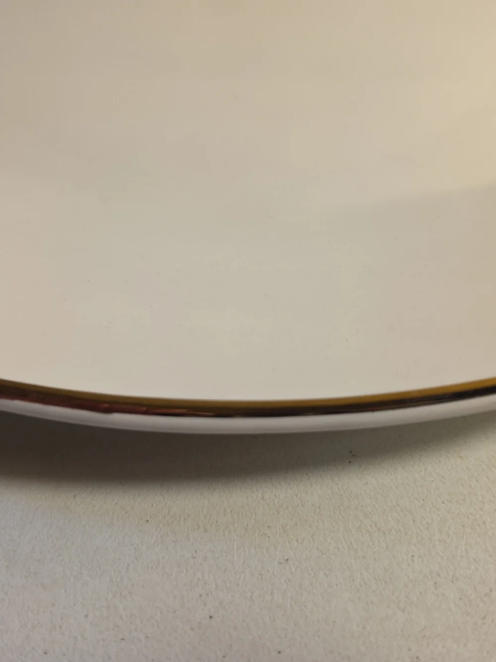 Ceramic White Serving Bowl with Gold Trim